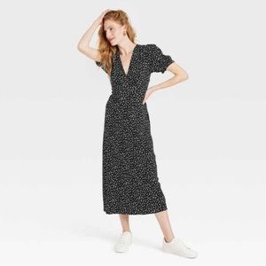 A New Day Black & White Midi Dress - LARGE